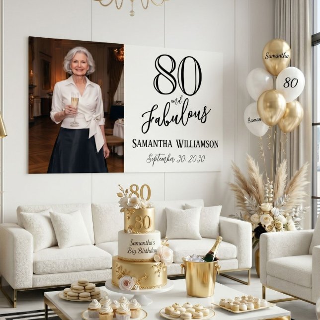Modern 80 and Fabulous Bold Name Date Birthday  Poster (Creator Uploaded)