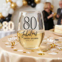Modern 80 and Fabulous Bold Name Date Birthday
