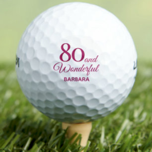 Modern 80th birthday party simple pink golf balls