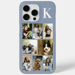 Modern 8 Pet Photo Dusty Blue iPhone 15 Pro Max Case