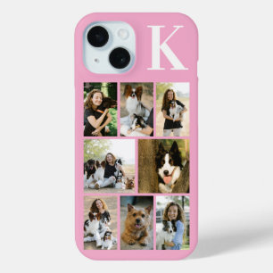 Modern 8 Pet Photo Pink iPhone 15 Case