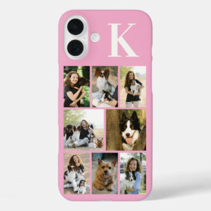 Modern 8 Pet Photo Pink iPhone 16 Plus Case