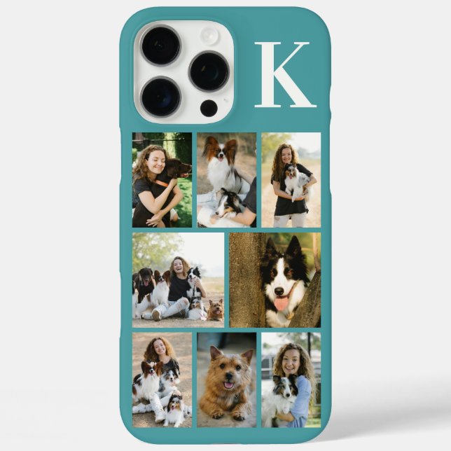 Modern 8 Pet Photo Teal Case-Mate iPhone Case (Back)