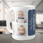 Modern 8 Photo Coffee Mug<br><div class="desc">Your favourite 8 photos and your personalisation on blue (or any colour, ) create this mug for yourself,  mother's day,  father's day or any special occasion.</div>