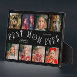 Modern 8 Photo Collage Best Mom Ever Black Plaque<br><div class="desc">Modern and minimal mother's day photo keepsake plaque featuring 8 photos with a curvy typography text that says "best mom ever." The color is black.</div>