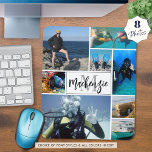 Modern 8 Photo Collage Monogram Name Custom Mouse Mat<br><div class="desc">Create your own personalised, custom colour photo mouse pad using this easy-to-upload photo collage template featuring 8 pictures in various sizes and shapes and a monogram and name in your choice of font styles and all colours (shown with a modern handwritten script name and classic monogram in black and grey...</div>