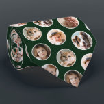 Modern 8-Photo Collage Neck Tie<br><div class="desc">Add a personal touch to your wardrobe with this custom photo necktie, featuring a vibrant green background with a pattern of circular frames showcasing 8 of your favourite pictures. Whether it's cherished family moments, adorable pets, or meaningful photos, this unique tie transforms memories into a stylish and sentimental accessory. Perfect...</div>