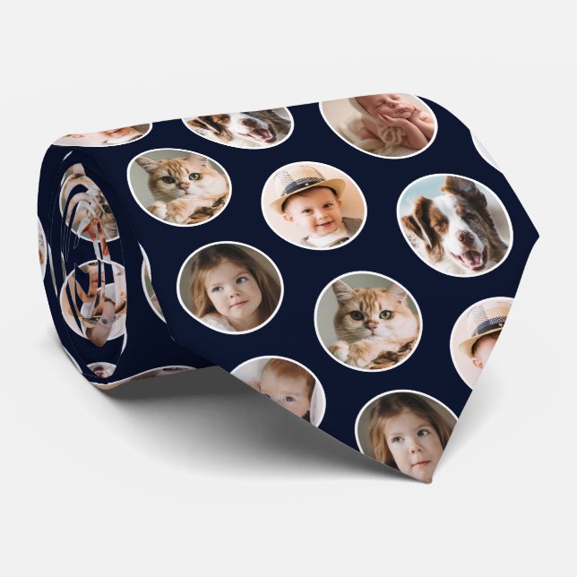 Modern 8-Photo Collage Neck Tie (Rolled)