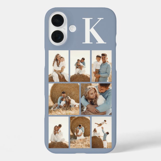 Modern 8 Photo Dusty Blue Case-Mate iPhone Case (Back)