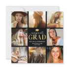 Modern 8 Photo Graduation Party Invitation