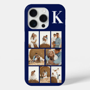 Modern 8 Photo Navy Blue iPhone 15 Pro Case