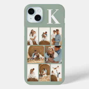 Modern 8 Photo Sage Green iPhone 15 Mini Case