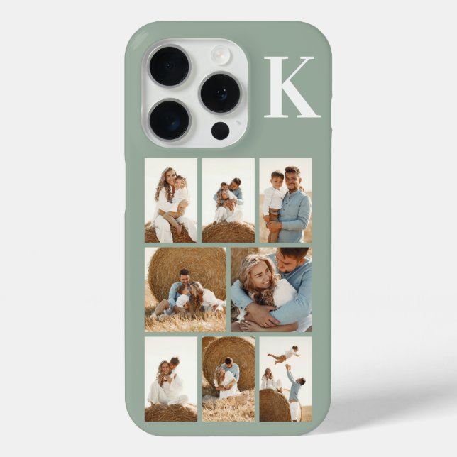 Modern 8 Photo Sage Green Case-Mate iPhone Case (Back)