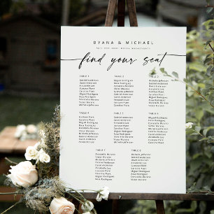 Modern 8 Tables Find Your Seat Seating Chart