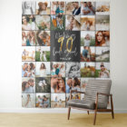 Modern 90th birthday multi photo  tapestry