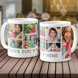 Modern 9 Photo Collage We Love You Mimi Keepsake Coffee Mug