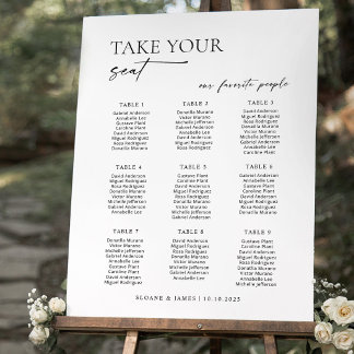 Modern 9 Tables Welcome Seating Chart Poster