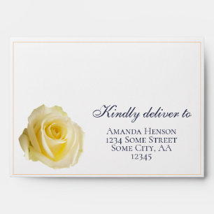 Modern A7 Rose Return Address Wedding Envelope