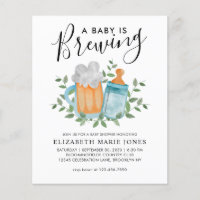 Modern A Baby is Brewing Beer Bottle Baby Shower I