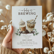 Modern 'a Baby is Brewing' Coffee Baby Shower