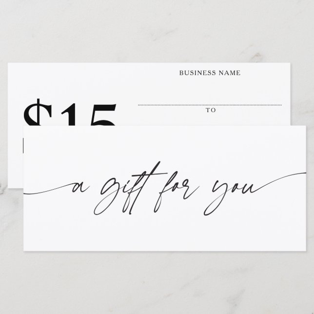 Modern A Gift For You Certificate Add Your Amount  (Front/Back)