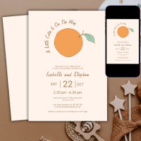 Modern A Little Cutie Tangerine  Baby Shower 