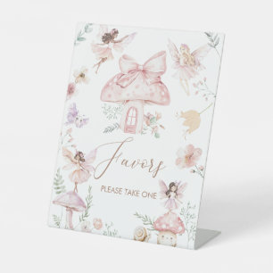 Modern a little fairy  watercolor baby shower favo pedestal sign