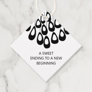 Modern A Sweet Ending to a New Beginning Wedding Favour Tags