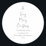 Modern A Very Merry Christmas Tree Envelope Seals<br><div class="desc">These modern a very merry Christmas tree envelope seals are perfect for your minimalist shabby chic boho black and white holiday greeting. The minimal whimsical handwritten calligraphy is delicate and rustic while staying classy and elegant. The design reflects a simple all-white winter day and evokes memories of a more simplistic...</div>