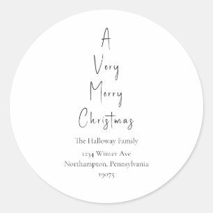 Modern A Very Merry Christmas Tree Envelope Seals