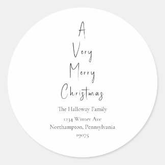 Modern A Very Merry Christmas Tree Envelope Seals