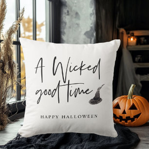 Modern A Wicked Good Time Quote Happy Halloween Cushion