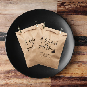 Modern A Wicked Good Time Quote Happy Halloween Favour Bags