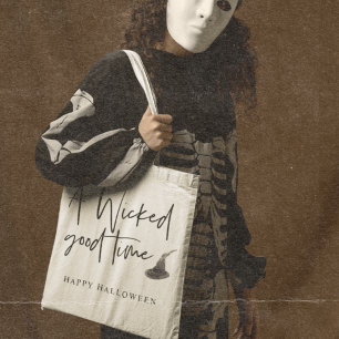 Modern A Wicked Good Time Quote   Happy Halloween Tote Bag