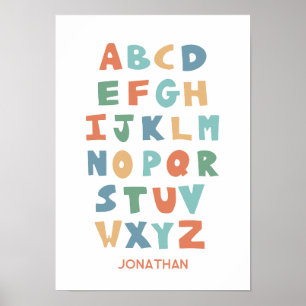 Modern ABC Alphabet Personalised Classroom Poster