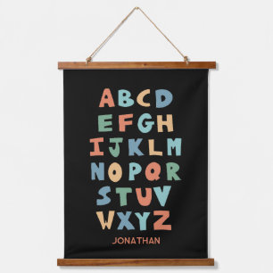 Modern ABC Alphabet Personalised Classroom Poster Hanging Tapestry