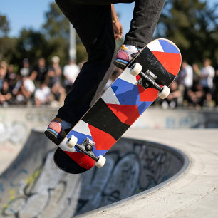 Modern Absract Painting   blue Red black aesthetic Skateboard