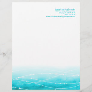 Modern abstact sparkle seas blue letterhead