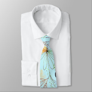 Modern Abstrac Business Pattern Blue Yellow Tie
