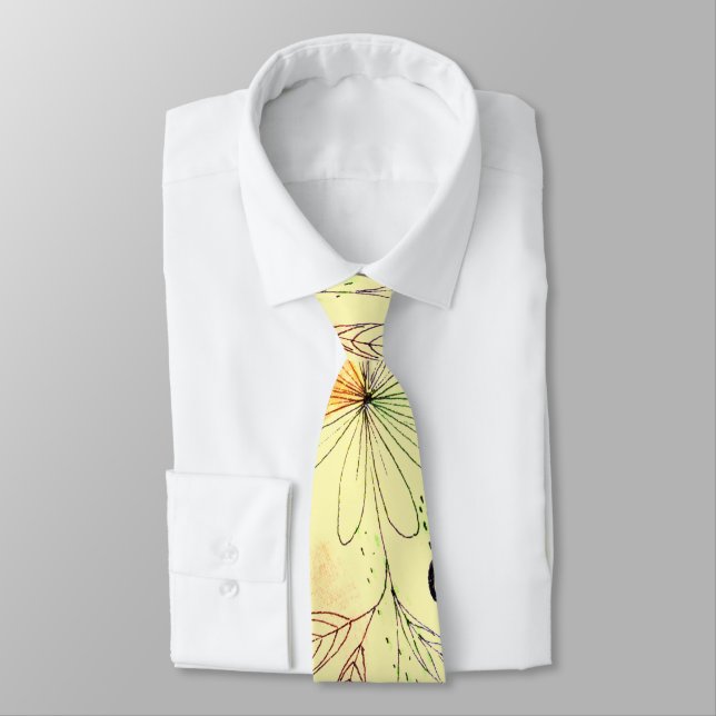 Modern Abstrac Business Pattern Yellow Tie (Tied)