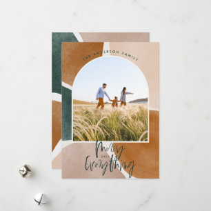 Modern abstract 1 photo arch Christmas holiday Ann Card