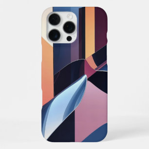 Modern Abstract 3D Metallic Blue and Peach iPhone 16 Pro Max Case