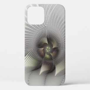 Modern Abstract 3D Shape Fractal Art iPhone 12 Case