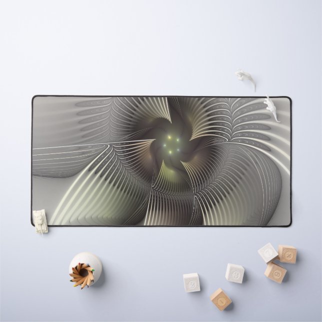 Modern Abstract 3D Shape Fractal Art Desk Mat (Kids Table)