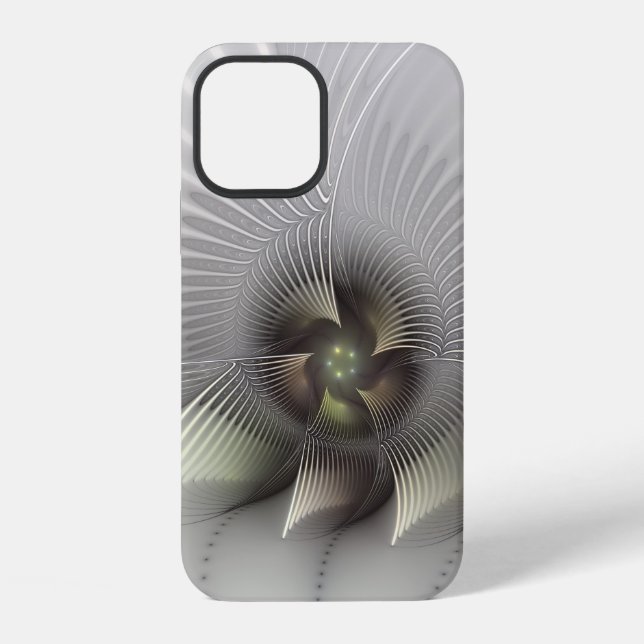 Modern Abstract 3D Shape Fractal Art iPhone Case (Back)