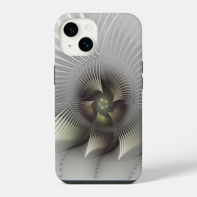 Modern Abstract 3D Shape Fractal Art iPhone Case (Back)