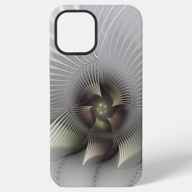 Modern Abstract 3D Shape Fractal Art iPhone Case (Back)
