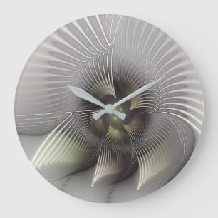Modern Abstract 3D Shape Fractal Art Large Clock