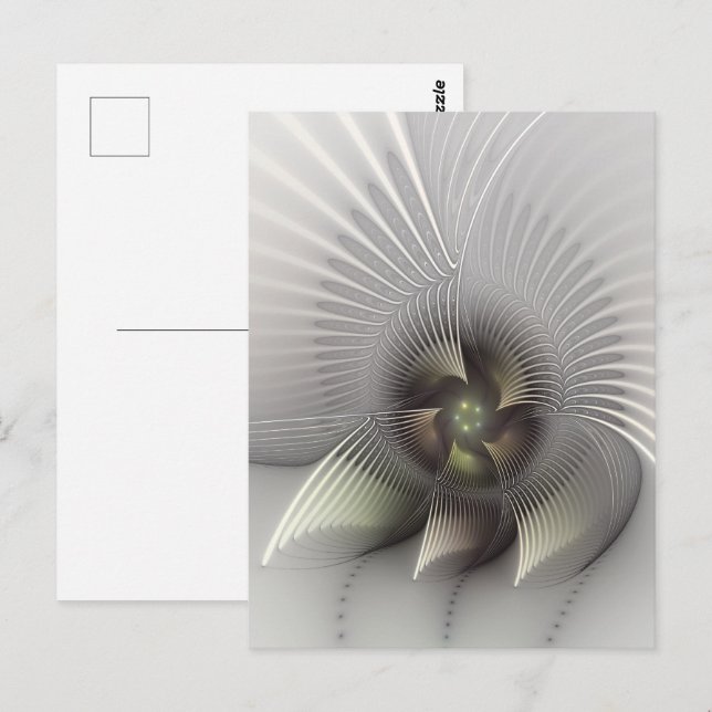 Modern Abstract 3D Shape Fractal Art Postcard (Front/Back)