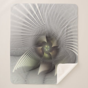 Modern Abstract 3D Shape Fractal Art Sherpa Blanket